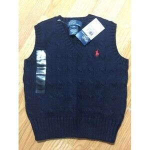 Baby Boy Ralph Lauren Knit Vest  Polo Logo Size 18 M NWT